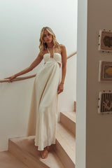 Onika Cut-Out Tied Back Maxi Dress Butter