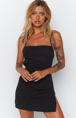 Amara Backless Mini Dress Black