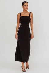 Dream Crush Lace-Up Back Maxi Dress Black