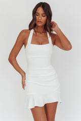 Fire Of Stars Halterneck Mini Dress White