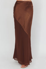 Easy Love Contrast Maxi Skirt Chocolate