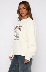 Espresso Love Oversized Sweater Off White