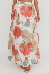 Simple Things A-Line Maxi Skirt Floral White