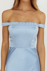 Cari Off-Shoulder Strap Maxi Dress Ice Blue