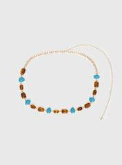 Nuvora Gemstone Chain Belt Gold