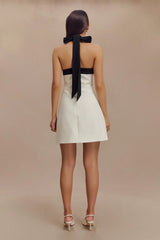 Cara Contrast Suiting Mini Dress - Black/White