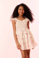 Girls Linoette Cotton Floral Dress
