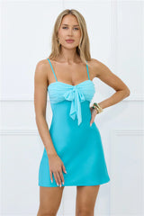 Soft Dream Satin Mini Dress Blue