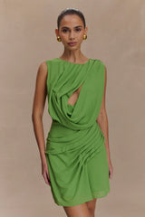 Oria Chiffon Mini Dress - Green