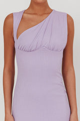 Daleela Asymmetric Neckline Maxi Dress Lilac