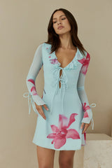 Fields Of Grace Mini Dress Blue