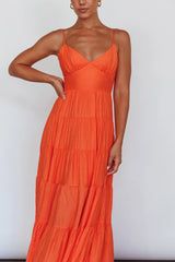Main Attraction Cami Strap Maxi Dress Tangerine