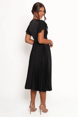 Nova Flutter Sleeve Dress - Black