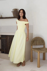 Days Of The Sun Off Shoulder Maxi Dress Yellow