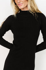 Jill Ribbed Midi Dress | Black